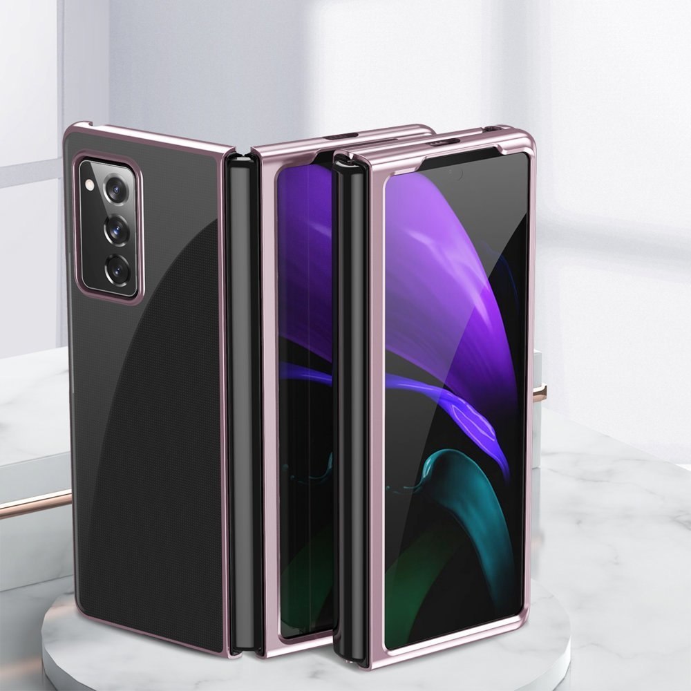 Etui z metaliczną ramką Plating Case do Samsung Galaxy Z Fold 2 5G różowy