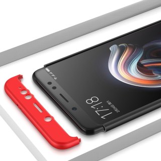 Etui na całą obudowę przód + tył do Xiaomi Redmi Note 5 / Redmi Note 5 Pro czarno-czerwony