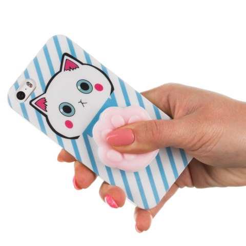 Żelowy pokrowiec etui Squishy animal gumowa zabawka 4D gniotek do Samsung Galaxy A8 2018 łapka