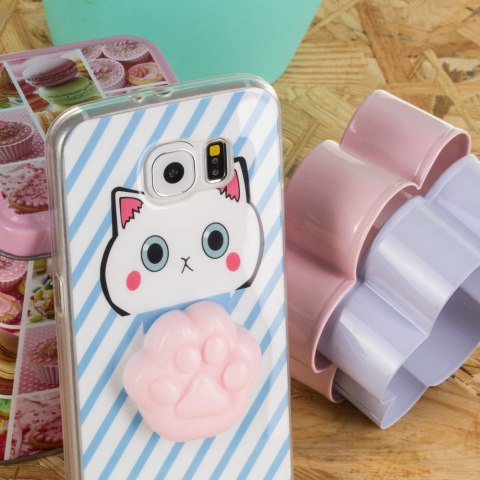 Żelowy pokrowiec etui Squishy animal gumowa zabawka 4D gniotek do Samsung Galaxy A8 2018 łapka