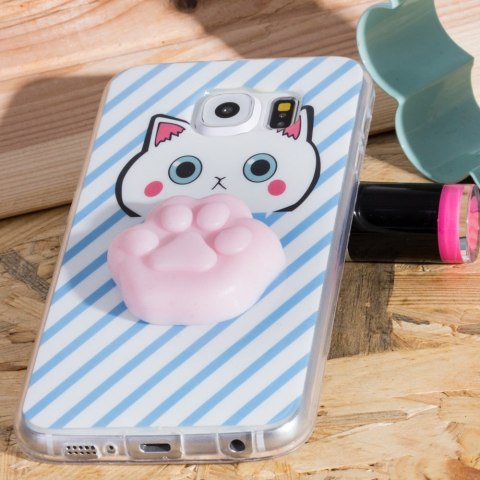 Żelowy pokrowiec etui Squishy animal gumowa zabawka 4D gniotek do Samsung Galaxy A8 2018 łapka