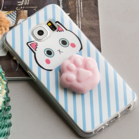 Żelowy pokrowiec etui Squishy animal gumowa zabawka 4D gniotek do Samsung Galaxy A8 2018 łapka