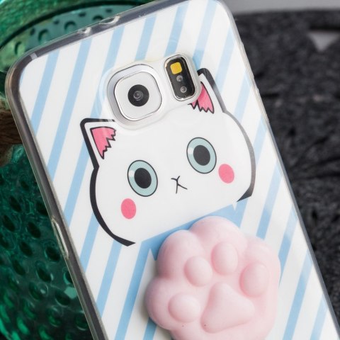 Żelowy pokrowiec etui Squishy animal gumowa zabawka 4D gniotek do Samsung Galaxy A8 2018 łapka