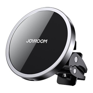 Joyroom samochodowy uchwyt magnetyczny bezprzewodowa indukcyjna ładowarka Qi 15 W (kompatybilna z MagSafe do iPhone) czarny (JR-