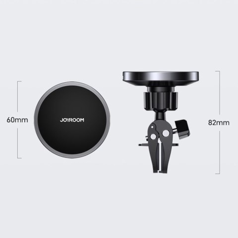 Joyroom samochodowy uchwyt magnetyczny bezprzewodowa indukcyjna ładowarka Qi 15 W (kompatybilna z MagSafe do iPhone) czarny (JR-