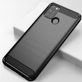 Etui Elastyczne Carbon Case + Szkło Hartowane do Realme 7i
