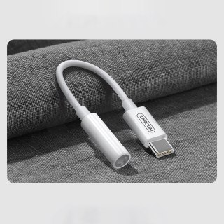 Joyroom adapter przejściówka słuchawek 3,5 mm mini jack (żeński) - USB Typ C (męski) biały (SH-C1)