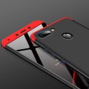 Etui na całą obudowę przód + tył do Xiaomi Redmi 6 czarno-czerwony