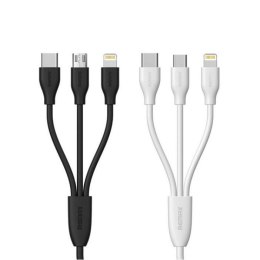 Kabel 3w1 USB - micro USB / Lightning / USB-C 2.4A 1M Remax Suda biały