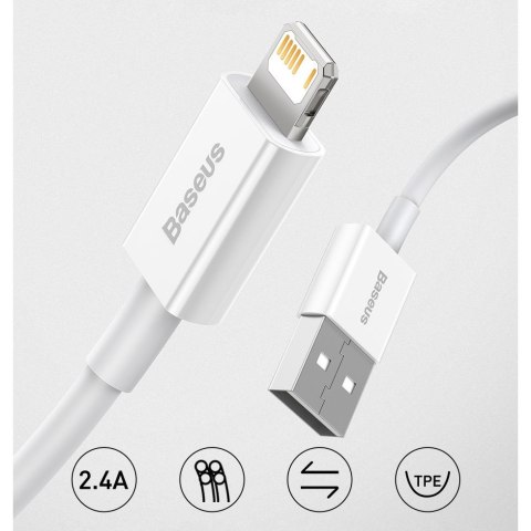 Baseus Superior kabel USB - Lightning 2,4A 1 m Niebieski (CALYS-A03)