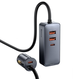 Baseus Share Together ładowarka samochodowa 2x USB / 2x USB Typ C 120W PPS Quick Charge Power Delivery szary (CCBT-A0G)