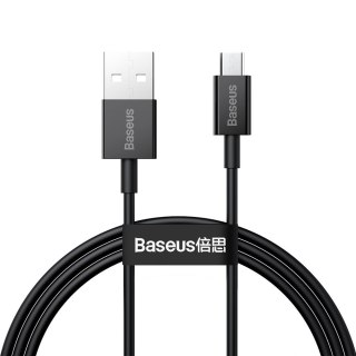 Baseus Superior kabel przewód USB - micro USB do szybkiego ładowania 2A 1m czarny (CAMYS-01)