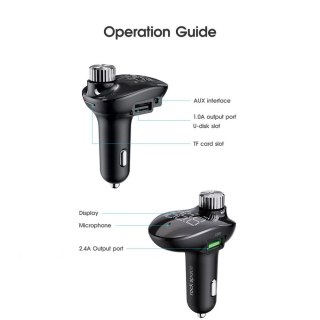 Transmiter FM + Ładowarka Samochodowa Rock 2-porty USB