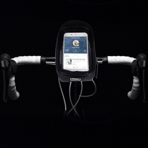 Wozinsky Torba rowerowa na kierownicę pokrowiec na telefon 1L czarny (WBB16BK)