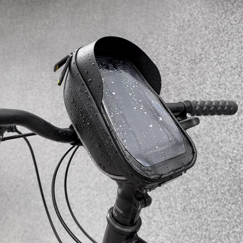 Wozinsky Torba rowerowa na kierownicę pokrowiec na telefon 1L czarny (WBB16BK)