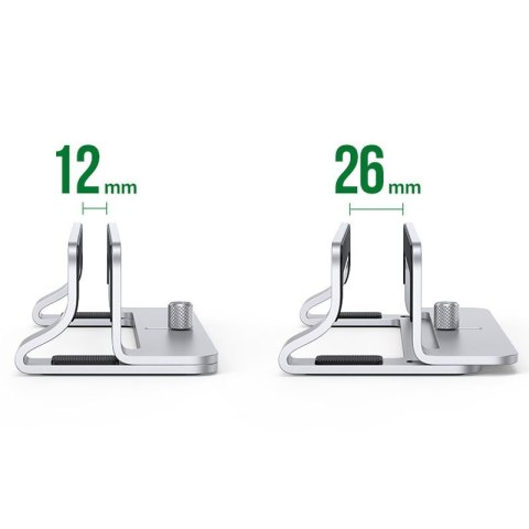 Ugreen aluminiowy pionowy stojak uchwyt podstawka na MacBooka laptopa tablet srebrny (20471 LP258)