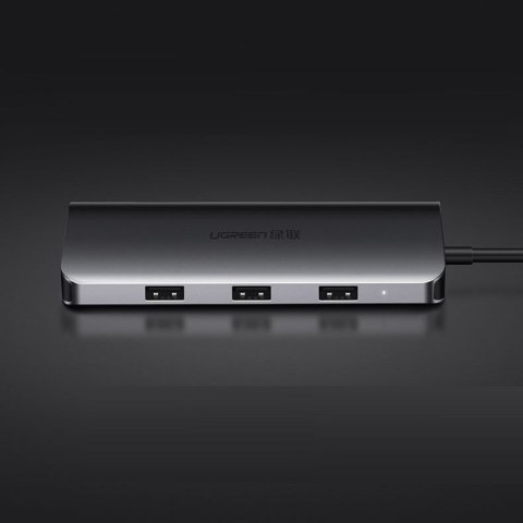 Ugreen 10w1 wielofunkcyjny HUB USB-C - 3x USB 3.0 / HDMI/ VGA/ RJ45 Gigabit/ czytnik kart SD TF/ AUX3.5mm/ Power Delivery 100W s