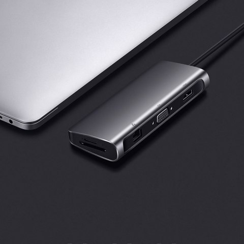 Ugreen 10w1 wielofunkcyjny HUB USB-C - 3x USB 3.0 / HDMI/ VGA/ RJ45 Gigabit/ czytnik kart SD TF/ AUX3.5mm/ Power Delivery 100W s