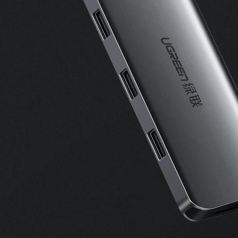 Ugreen 10w1 wielofunkcyjny HUB USB-C - 3x USB 3.0 / HDMI/ VGA/ RJ45 Gigabit/ czytnik kart SD TF/ AUX3.5mm/ Power Delivery 100W s