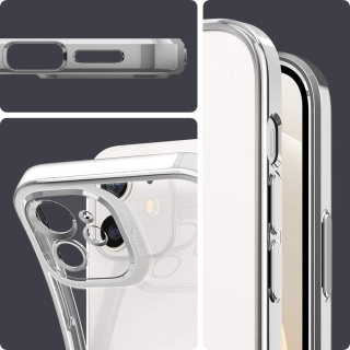 Etui Spigen Optik Crystal + Szkło Ochronne do iPhone 12 Chrome Silver