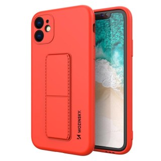 Wozinsky Kickstand Case elastyczne silikonowe etui z podstawką Samsung Galaxy A32 5G czerwony