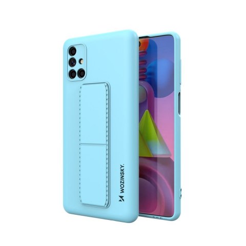 Wozinsky Kickstand Case elastyczne silikonowe etui z podstawką Samsung Galaxy M51 niebieski