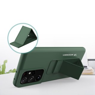 Wozinsky Kickstand Case elastyczne silikonowe etui z podstawką Samsung Galaxy S21 Ultra 5G jasnoniebieski