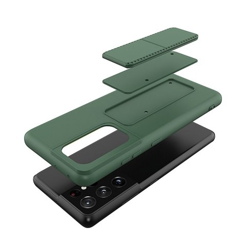 Wozinsky Kickstand Case elastyczne silikonowe etui z podstawką Samsung Galaxy S21 Ultra 5G jasnoniebieski