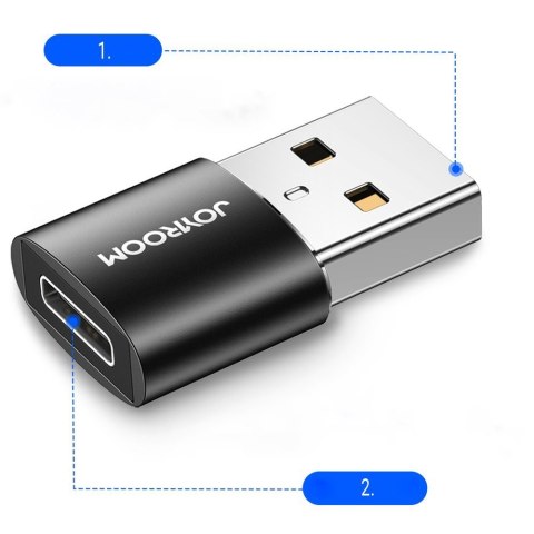 Joyroom S-H152 USB male to Type-C female adapter-2pcs Black