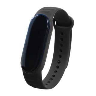 Silikonowa Opaska Leather TPU do Xiaomi Mi Band 5 / Mi Band 6 / Mi Band 7 czarny