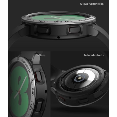 Etui z Nakładką Ringke Air & Bezel Styling do Galaxy Watch 4 40 mm black/silver