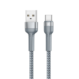 ORYGINALNY Kabel USB - USB Typ C 2,4A 1m do ładowania telefonu / przesyłu danych (RC-124a silver)