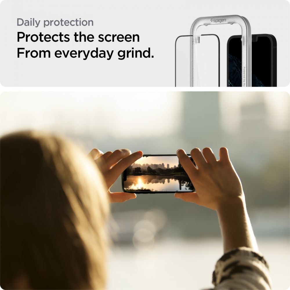 2x Szkło Hartowane Spigen Alm Glass Fc do iPhone 13 Mini Black