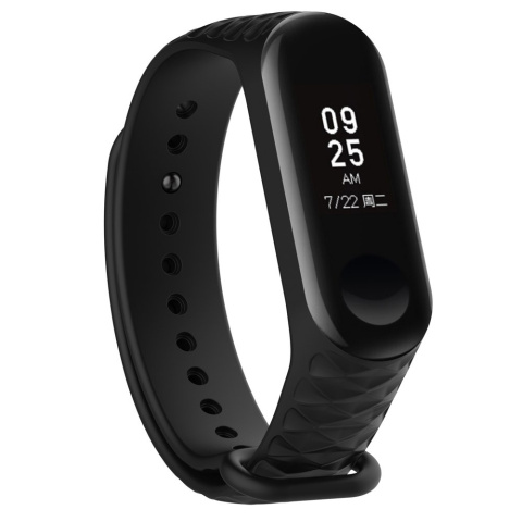 Silikonowa opaska zamienna do Xiaomi Mi Band 4 / Mi Band 3 black diamond