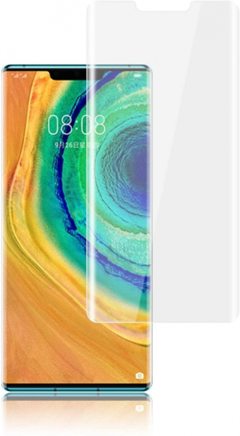 Szkło Hartowane Zaokrąglone UV do Huawei Mate 30 Pro + Lampa UV