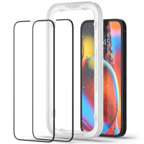 SZKŁO HARTOWANE SPIGEN ALM GLASS FC 2-PACK IPHONE 13 / 13 PRO BLACK