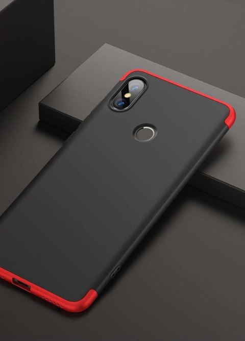 Etui na całą obudowę przód + tył do Xiaomi Mi A2 / Mi 6X czarno-czerwony