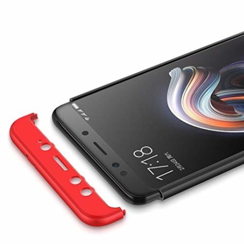 Etui na całą obudowę przód + tył do Xiaomi Mi A2 / Mi 6X czarno-czerwony