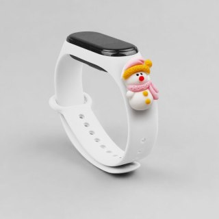 Opaska Strap Xmas do Xiaomi Mi Band 4 / Mi Band 3 biały (bałwanek 2)