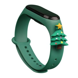 Opaska Strap Xmas do Xiaomi Mi Band 4 / Mi Band 3 ciemnozielony