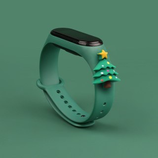 Opaska Strap Xmas do Xiaomi Mi Band 4 / Mi Band 3 ciemnozielony