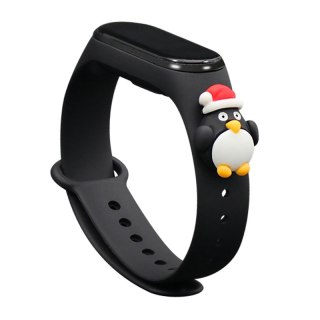 Opaska Xmas do Xiaomi Mi Band 4 / Mi Band 3 czarny (pingwin)