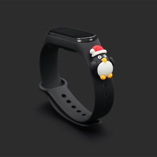 Opaska Xmas do Xiaomi Mi Band 4 / Mi Band 3 czarny (pingwin)