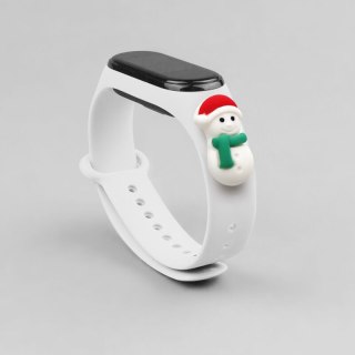 Strap Xmas opaska do Xiaomi Mi Band 6 / Mi Band 5 silikonowy pasek bransoletka biały (bałwanek 1)