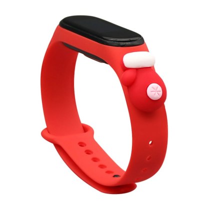 Strap Xmas opaska do Xiaomi Mi Band 6 / Mi Band 5 silikonowy pasek bransoletka czerwony (rękawiczka)