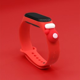 Strap Xmas opaska do Xiaomi Mi Band 6 / Mi Band 5 silikonowy pasek bransoletka czerwony (rękawiczka)