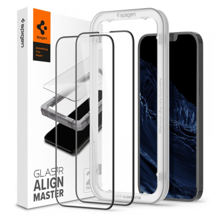 2x Szkło Hartowane Spigen Glass Fc do iPhone 13 Pro Max / 14 PLUS / 15 PLUS BLACK