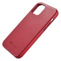 Etui ICarer Case Leather do iPhone 12 Pro Max czerwony (kompatybilne z MagSafe)