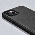 Etui ICarer Case Leather do iPhone 12 / 12 Pro czarny (kompatybilne z MagSafe)