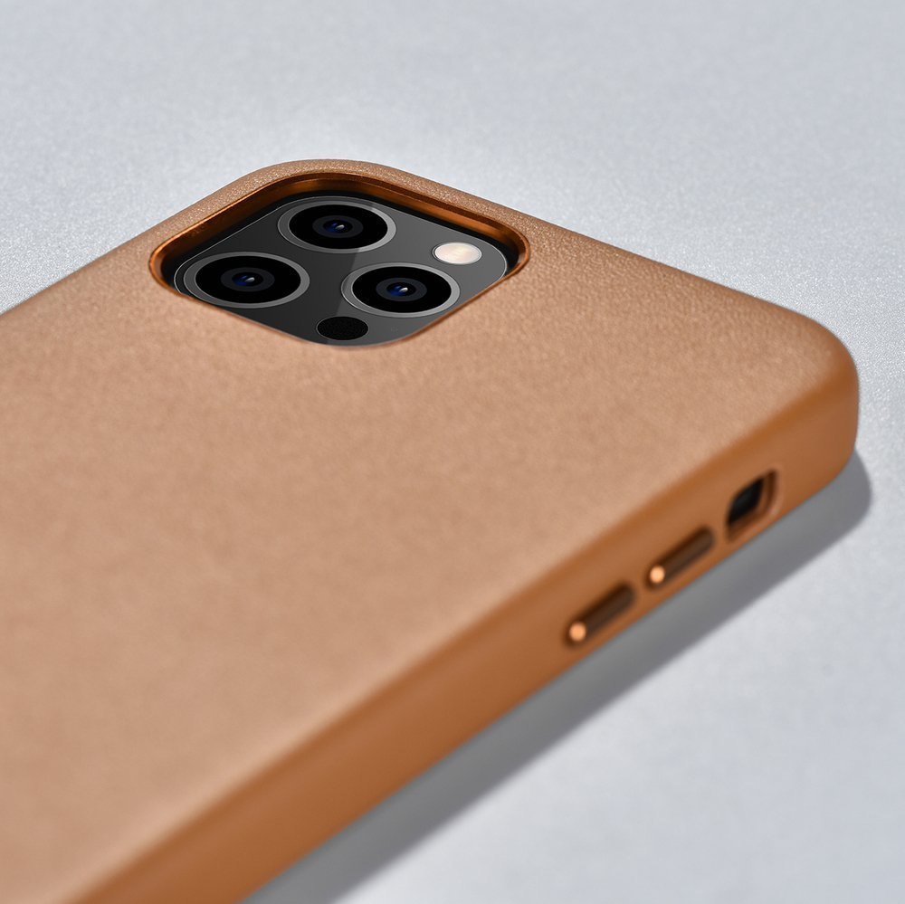 Etui ICarer Case Leather do iPhone 12 mini brązowy (kompatybilne z MagSafe)